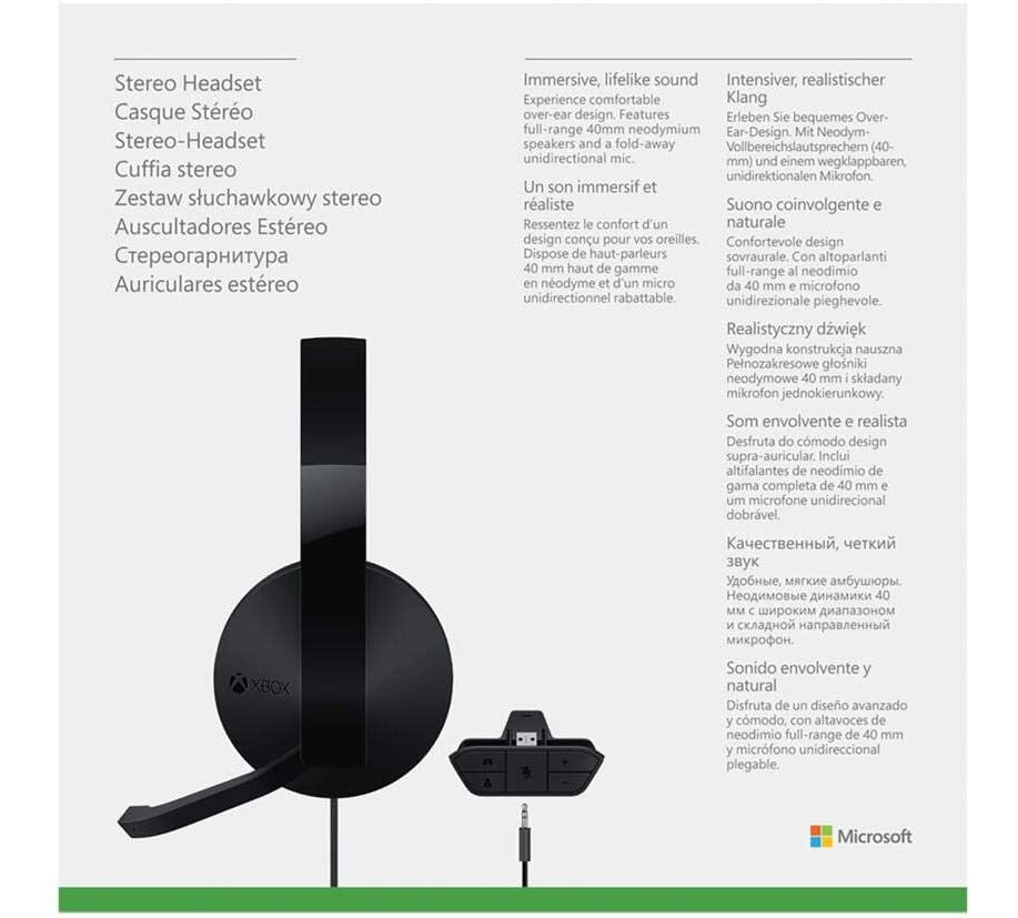 Audifonos Gamer Microsoft Headset Xbox + Adaptador Negro – imagen 2