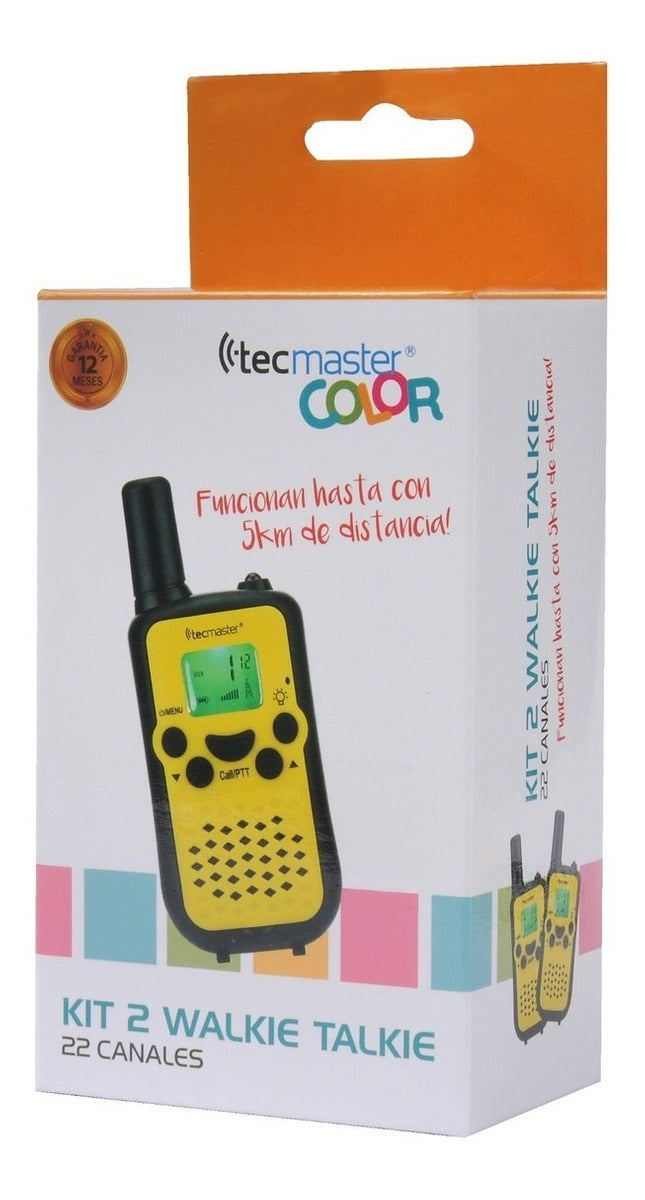 Kit 2 Walkie Talkie Tecmaster Amarillos – imagen 3