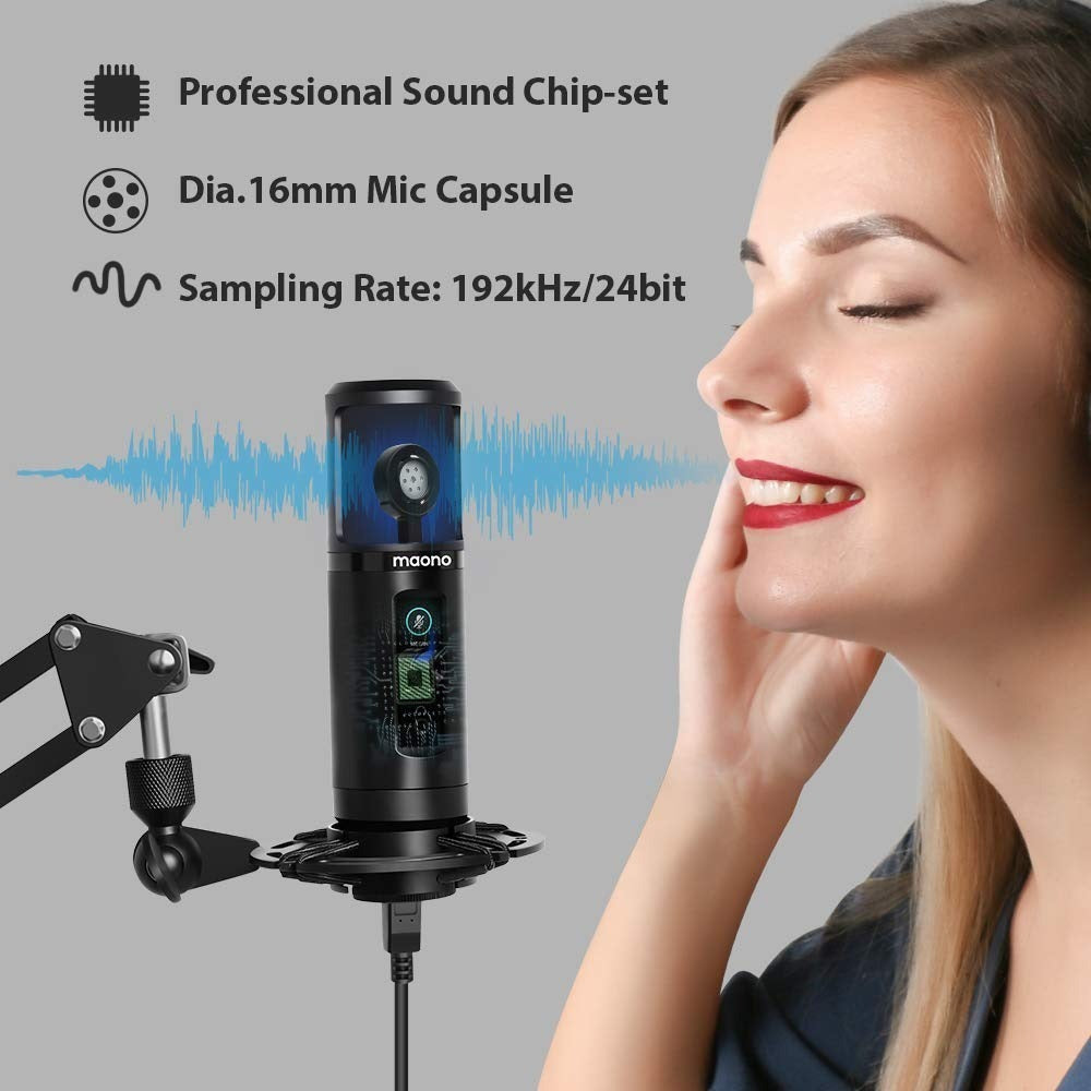 Kit Microfono Podcasting Usb Maono Au-pm422 Con Brazo Negro – imagen 3