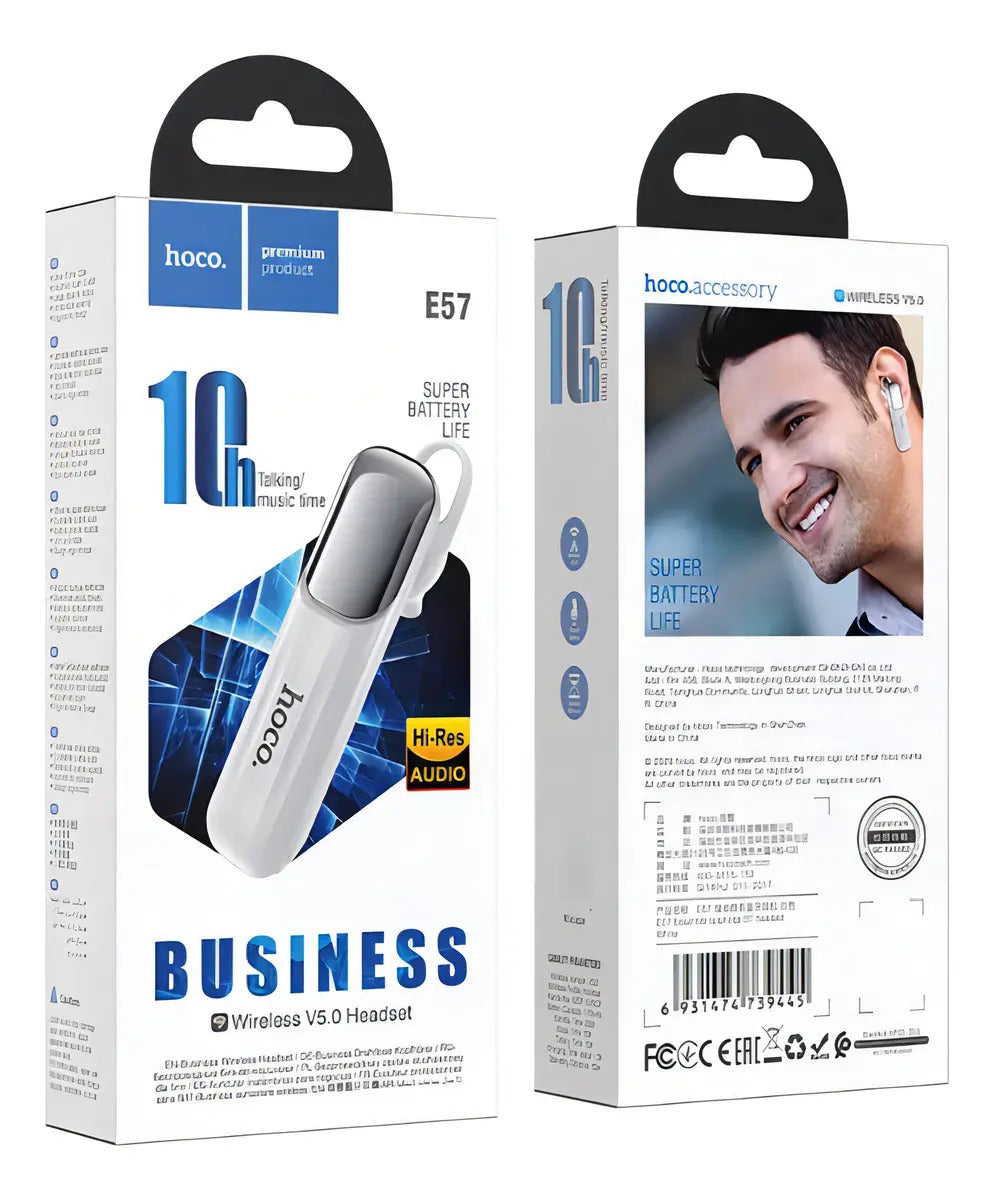 Audifono Manos Libres Bluetooth Hoco E57 10 Horas Blanco – imagen 3
