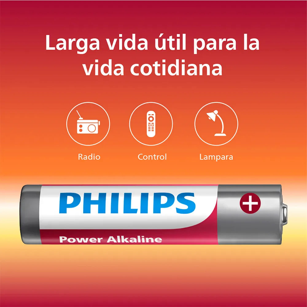 Pack 20 Pilas Alcalinas Philips 10 AA + 10 AAA 1.5V - vista 2