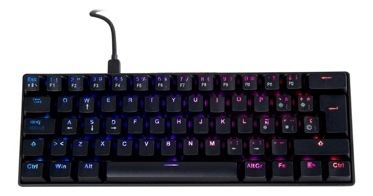 Teclado Gamer Mecanico Aiwa Gk100 RGB 60% Español Negro – imagen 4