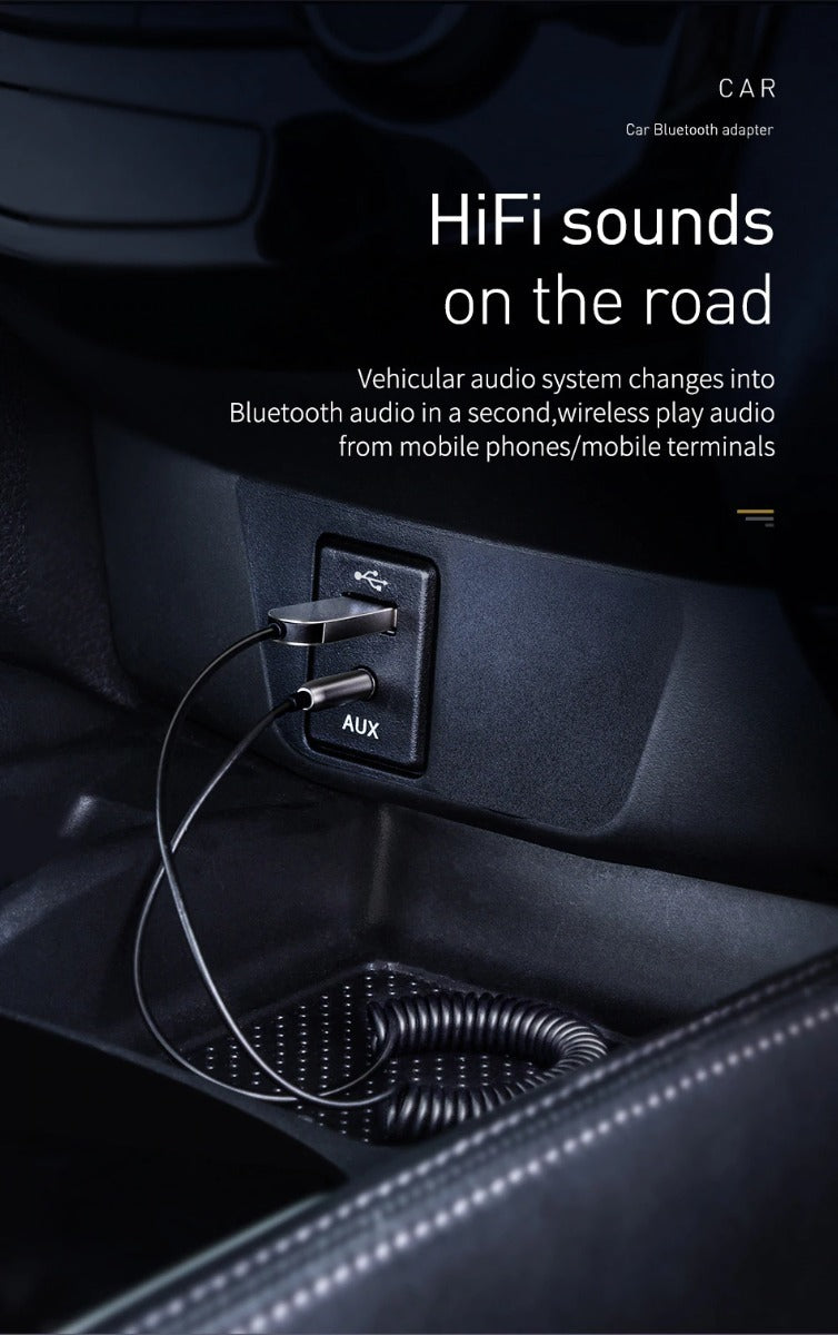 Receptor Bluetooth Auto Baseus Usb A Auxiliar 3.5mm Gris – imagen 6