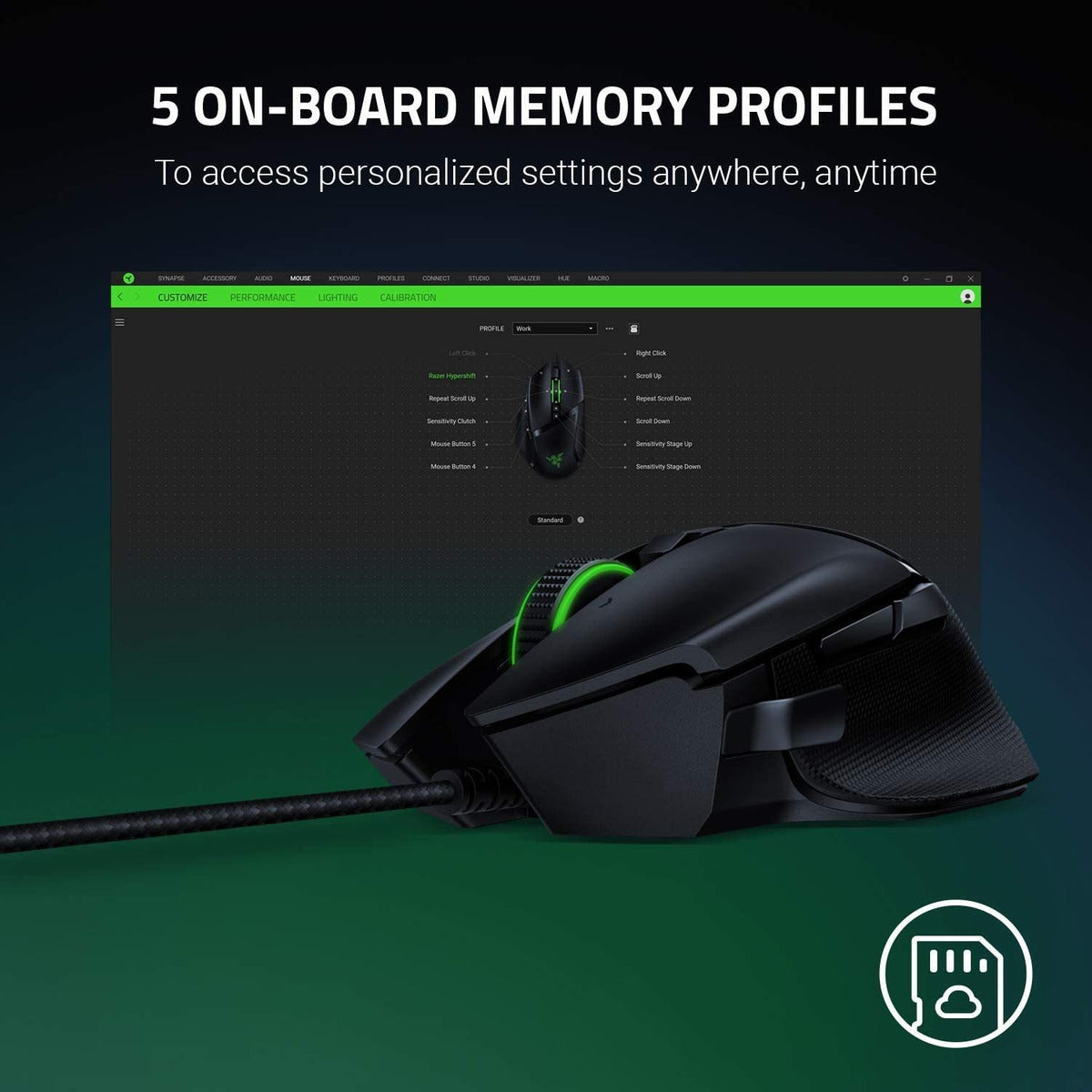Mouse Gamer Razer Basilisk V2 20000 Negro – imagen 3