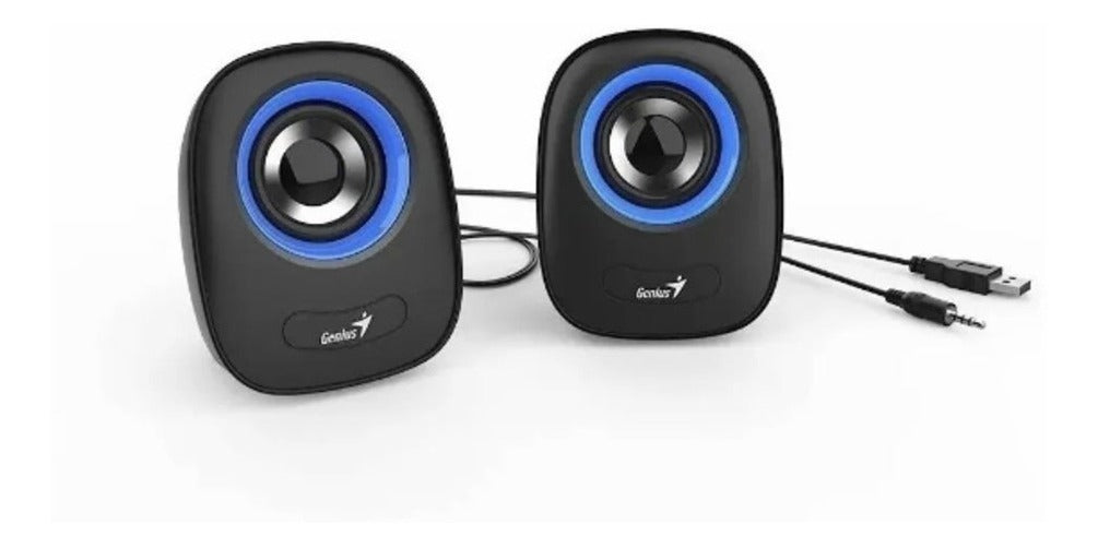 Parlantes Usb Genius Q160 Multimedia 6W 3.5mm Azul – imagen 2