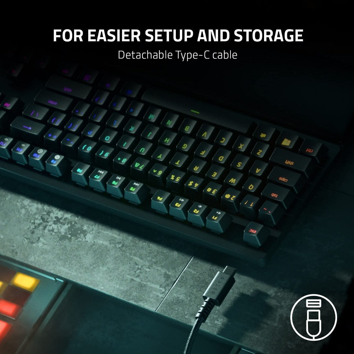 Teclado Gamer Opto Mecanico Razer Huntsman V2 Tkl Red Switch – imagen 3
