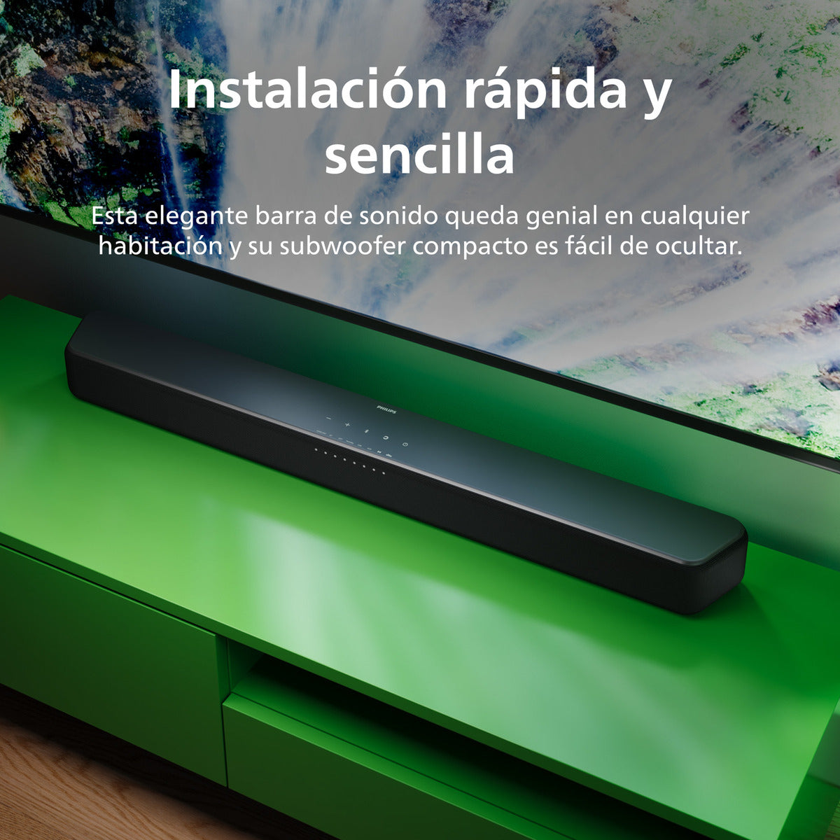 Home Theater Soundbar Subwoofer Bluetooth Philips Tab5309 120w Gris – imagen 3