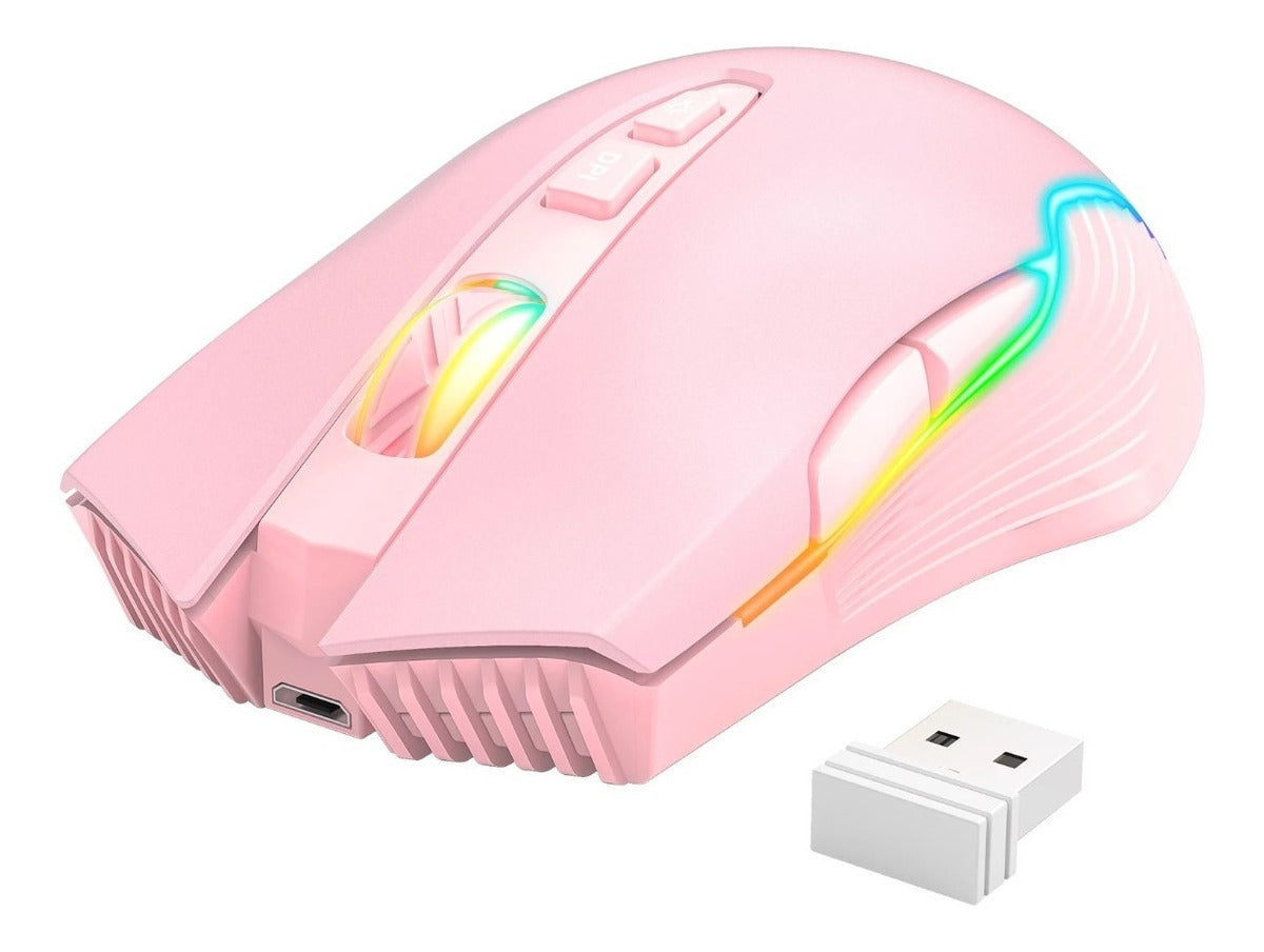 Mouse Gamer Onikuma Cw905 Inalámbrico Rgb Rosado – imagen 2