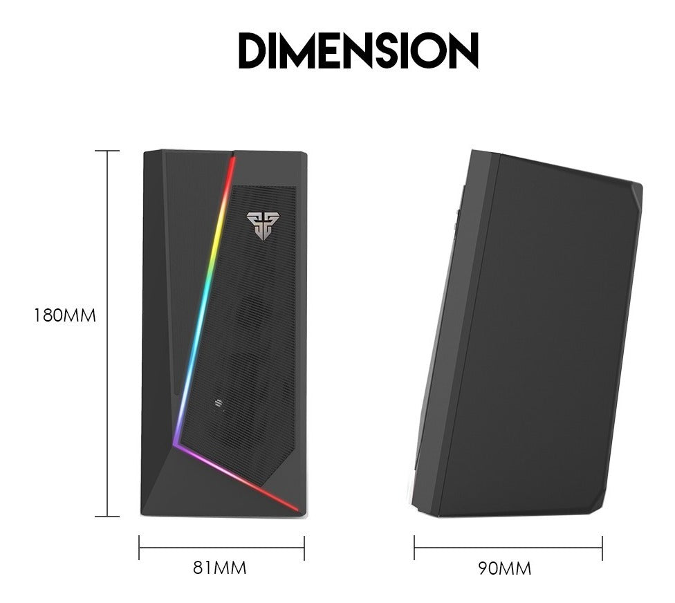 Parlantes Gamer Fantech Gs 204 Rgb 2.0 Negro – imagen 2