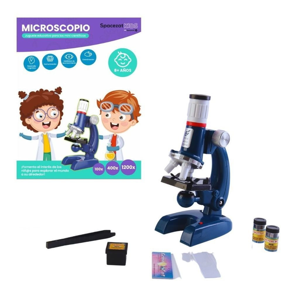 Microscopio Spacezat Educativo Para Niños Azul 100x400x1200 – imagen 2