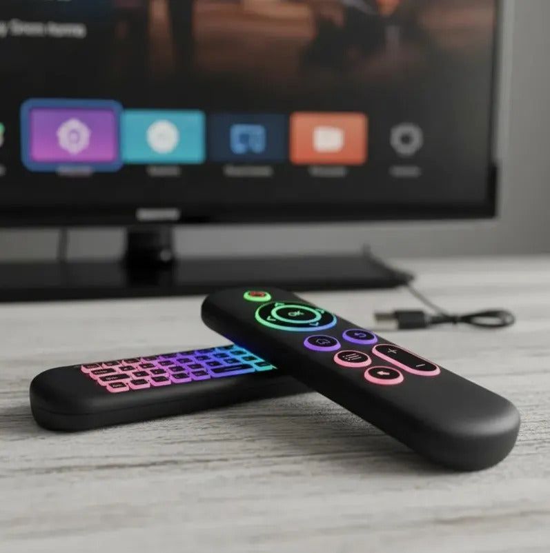 Control Remoto Air Mouse M5 con Teclado QWERTY Retroiluminado Bluetooth 5.2 - vista 3