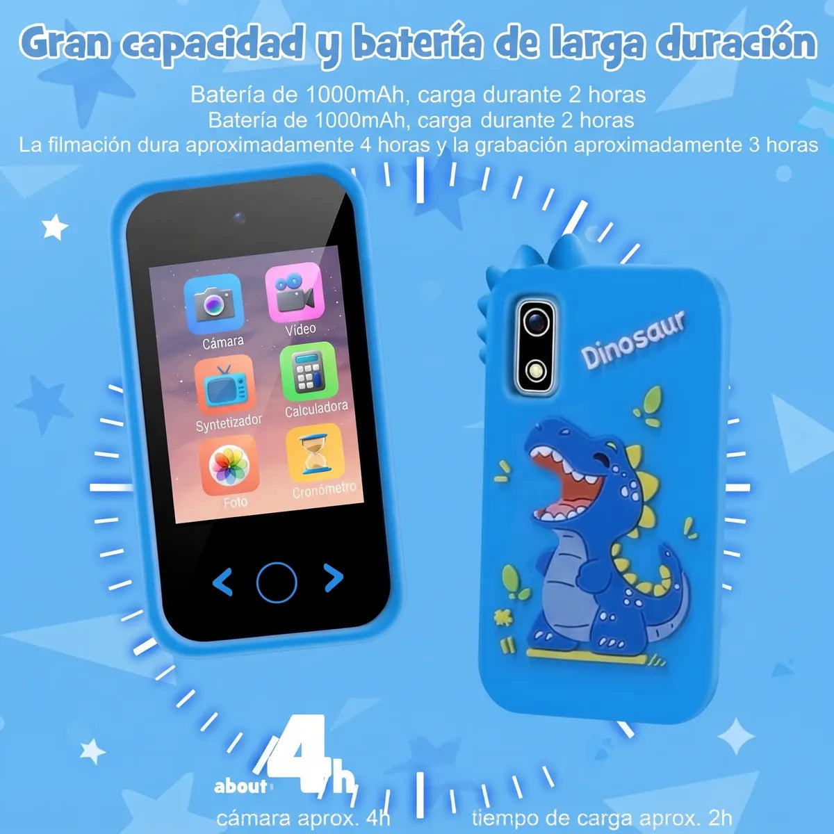 Teléfono Infantil Qiop A10 con Cámara 48 MP y Pantalla 2.8" Azul - vista 4