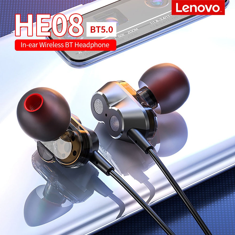 Audifonos Bluetooth Lenovo Deportivo He08 Negro – imagen 5