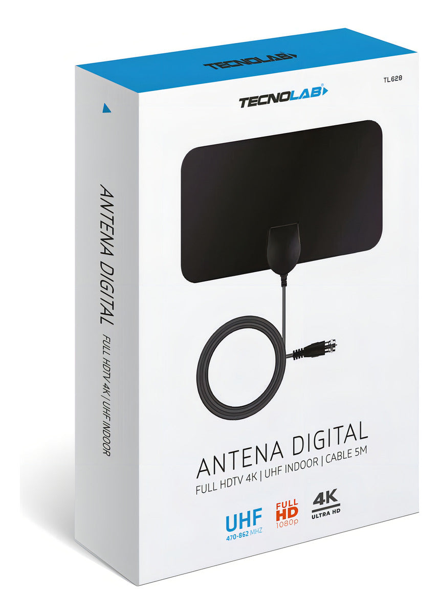 Antena TV Digital TVD HDTV Plana Tecnolab TL628 Negro – imagen 4