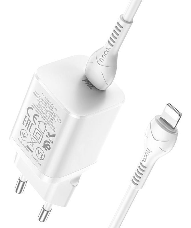 Cargador + Cable Iphone Ipad Tipo C Hoco N19 25w Blanco – imagen 3