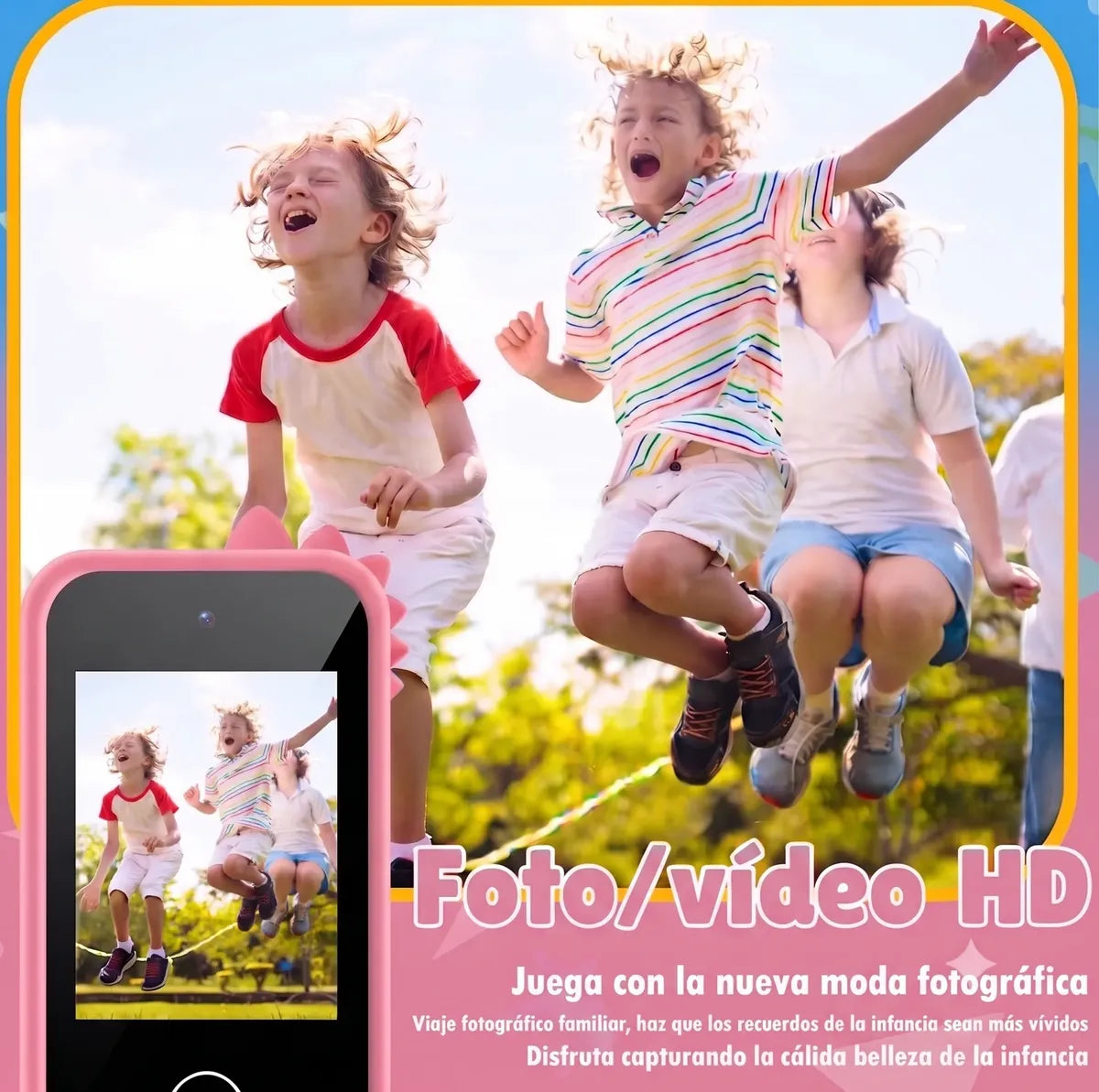 Teléfono Infantil Qiop A10 con Cámara 48 MP y Pantalla 2.8" Rosa - vista 2