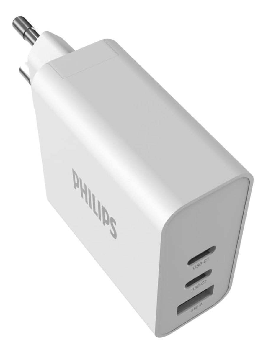 Cargador Philips Ultra Rápido Gan 65 W 2 Usb-c 1 Usb-a Blanco – imagen 2