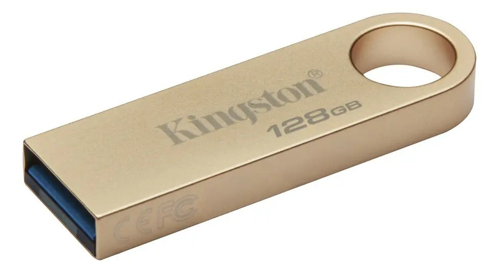 Pendrive Metalico Kingston 128 Gb Datatraveler Se9 G3 Dorado – imagen 2