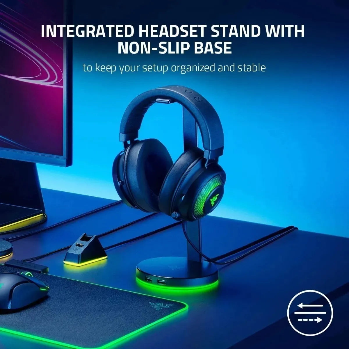 Soporte De Audifonos Razer Base Station V2 Chroma Usb Hub Rosado – imagen 3
