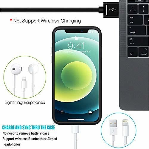 Funda Carcasa Bateria Power Case Iphone 12 Pro Max 5000 mah Negro – imagen 2
