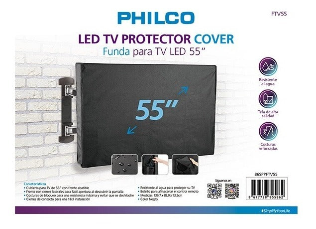 Funda Impermeable Para Tv Led 55 Philco Negro – imagen 2