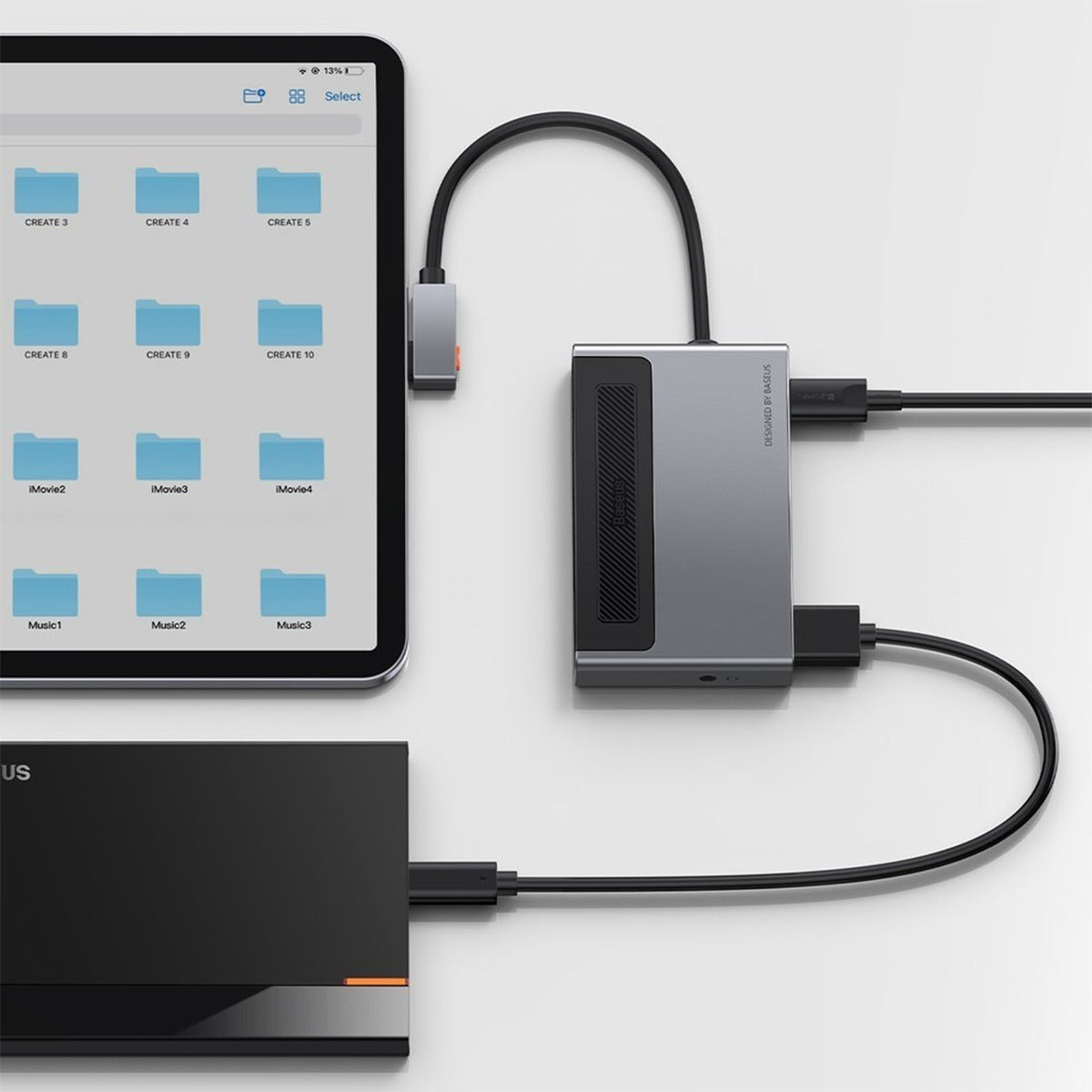 Adaptador Hub Usb C Magic Multifuncional Retráctil 6 En 1 Baseus – imagen 2