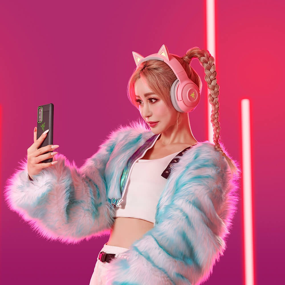 Audifonos Gamer Razer Bluetooth Kraken Kitty Edition Rgb Rosado – imagen 2