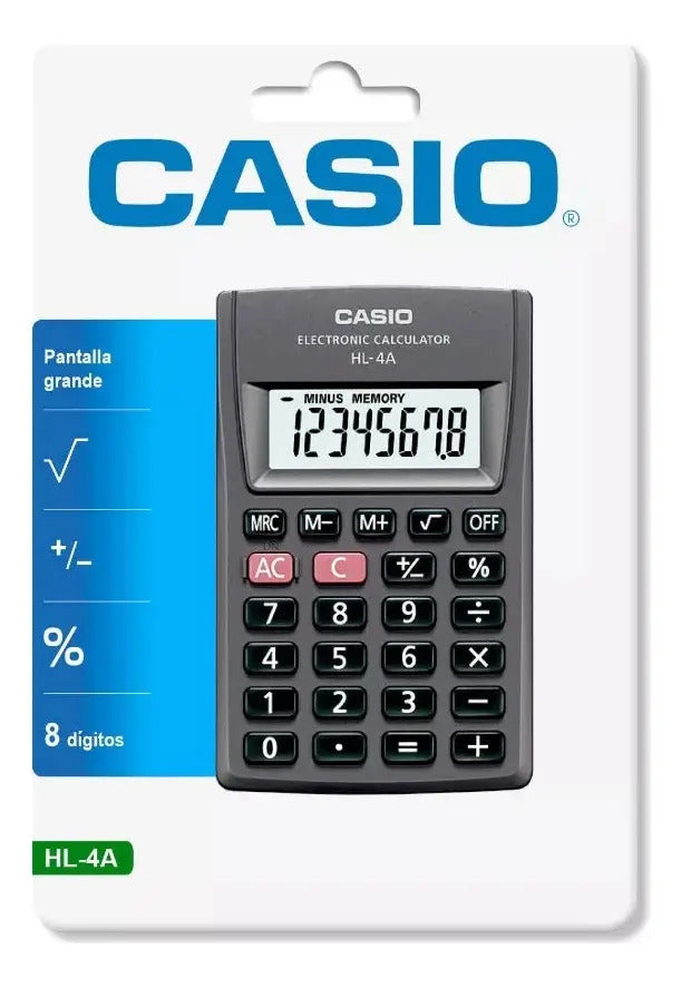 Calculadora De Bolsillo Casio Hl-4a-w-dp Negro – imagen 3