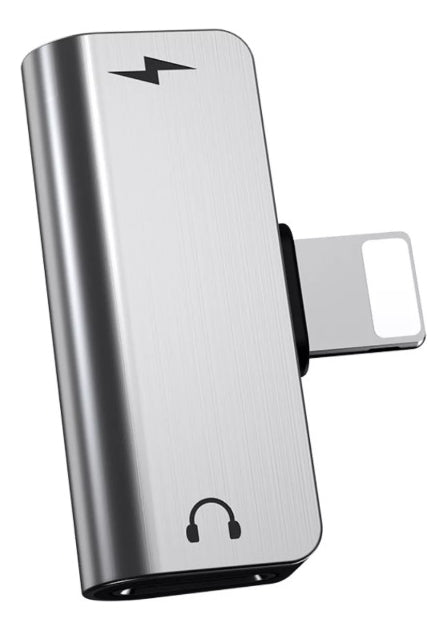 Adaptador Dual 2 en 1 Hoco Ls24 Para Lightning Gris – imagen 4