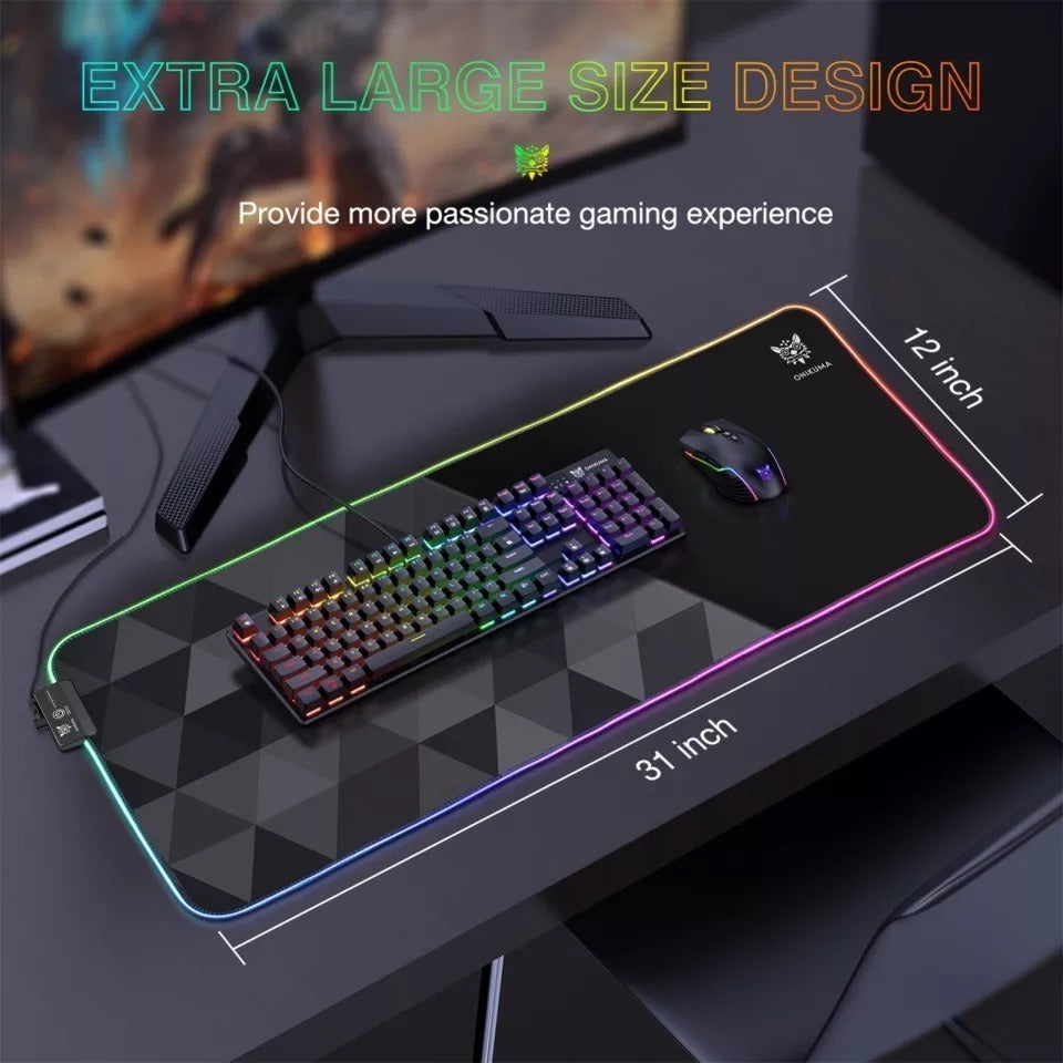 Mousepad Gamer Onikuma G6 Extra Largo 80x30cm Rgb Negro – imagen 3