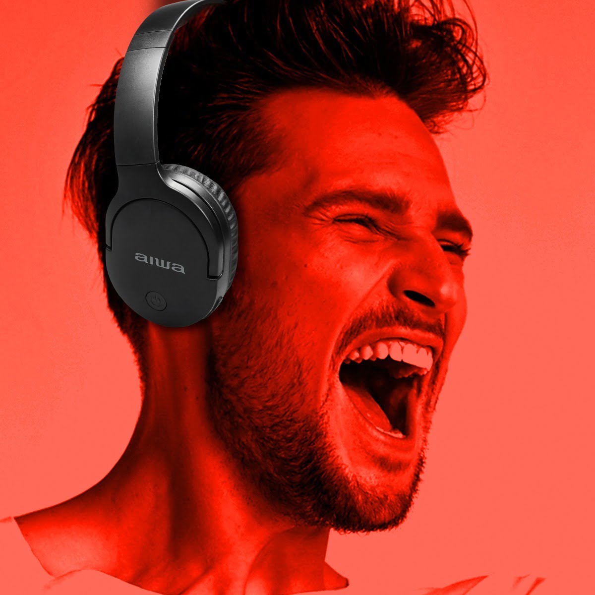 Audifonos Bluetooth Aiwa On-ear Micrófono Aux Aw-k11b Negro – imagen 2