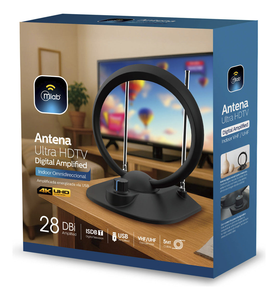Antena Ultra Hdtv Digital Interior Mlab 9561 Negro – imagen 2
