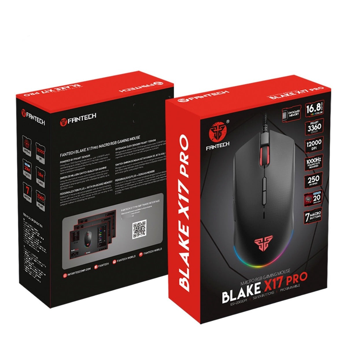 Mouse Gamer Fantech Blake X17 Pro 12000 Dpi Negro – imagen 2