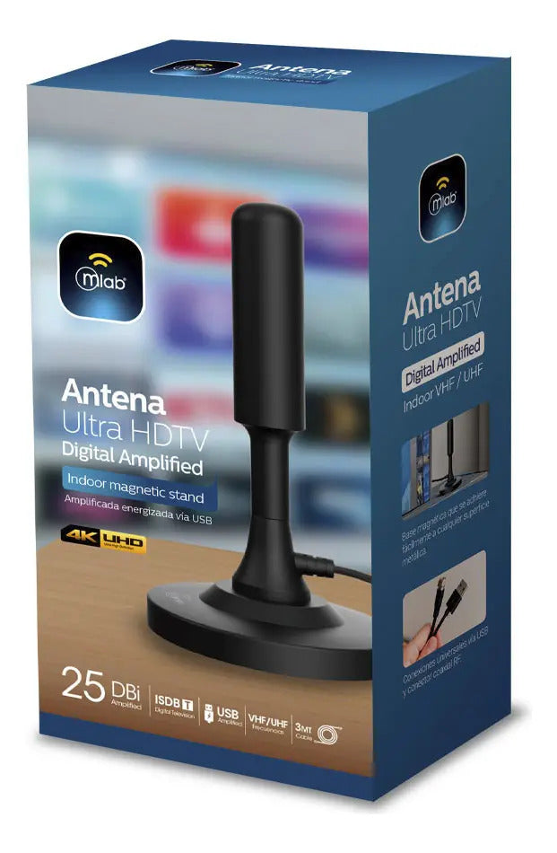 Antena Ultra Hdtv Digital Amplificadora Mlab 9560 Negro – imagen 3