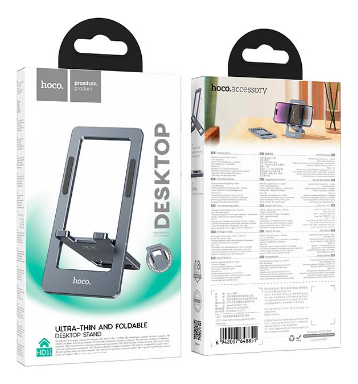 Soporte Escritorio Plegable Para Celular Hoco HD11 Gris – imagen 2