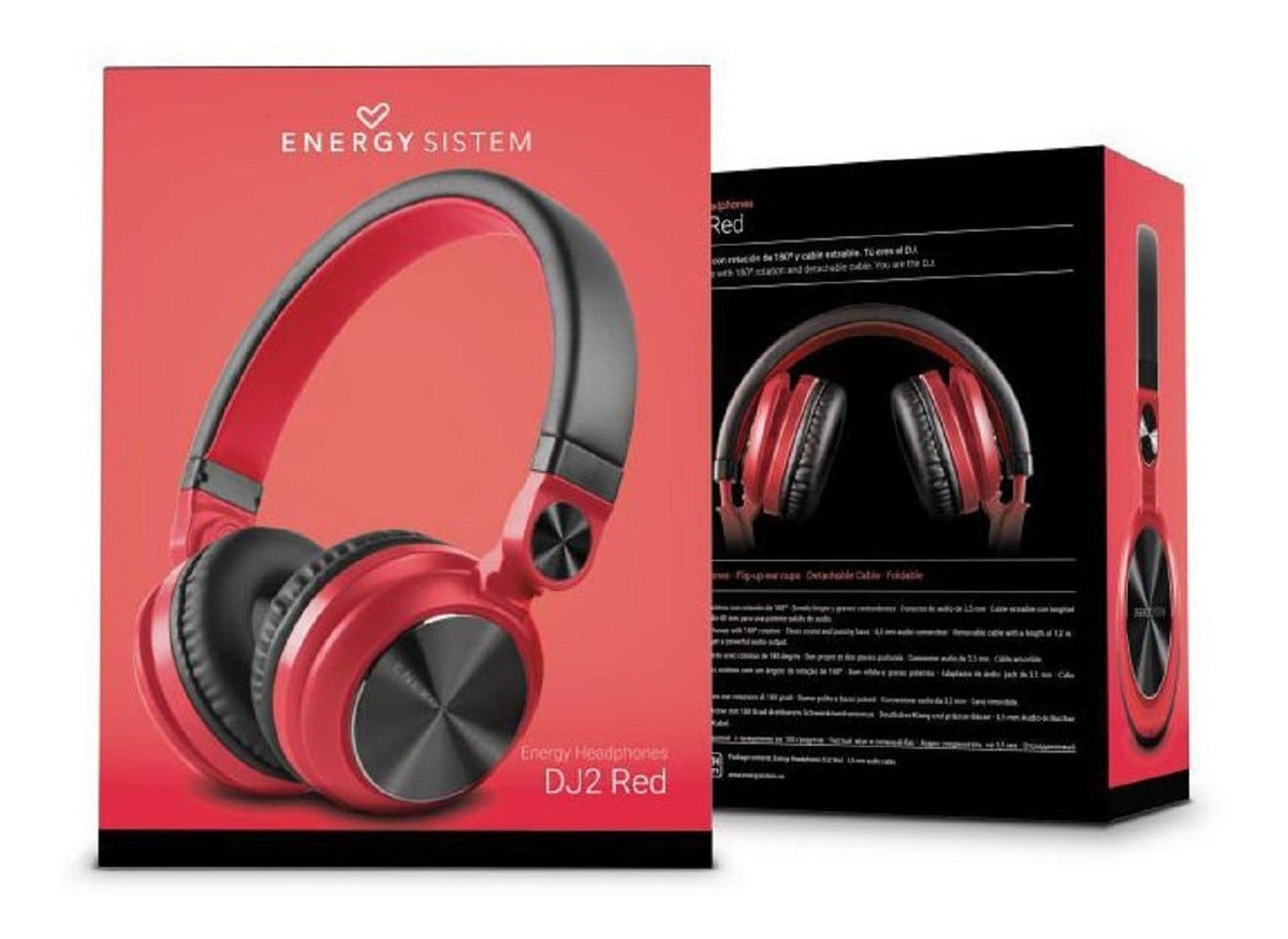 Audifonos Energy Sistem Dj2 Rojos Sin Micrófono Con Cable – imagen 4