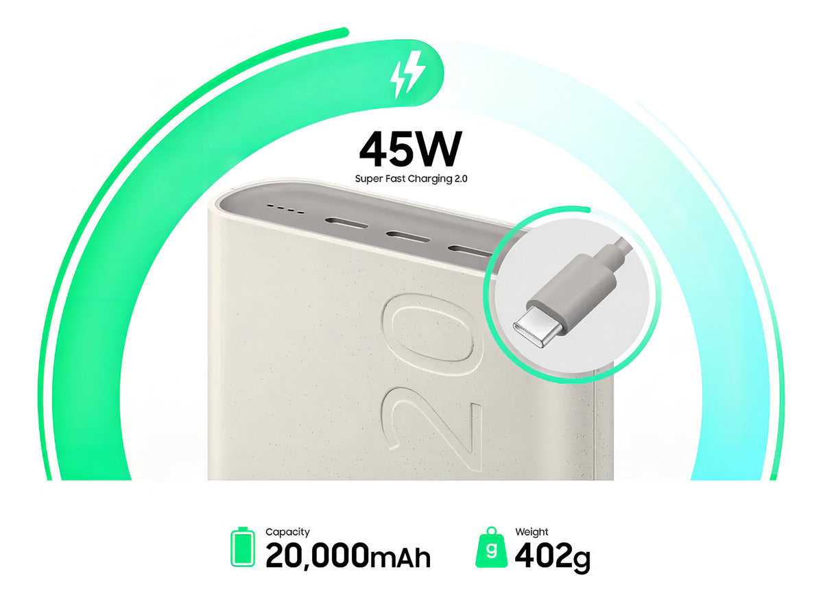 Powerbank Carga Rapida Samsung 45w 20000 Mah Beige – imagen 2