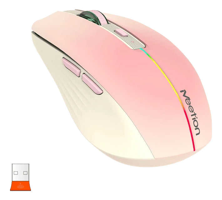 Mouse Vertical Dual Wireless Bluetooth Meetion Btm002 Rosa – imagen 3