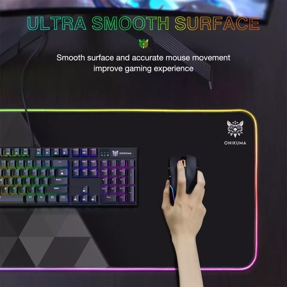 Mousepad Gamer Onikuma G6 Extra Largo 80x30cm Rgb Negro – imagen 2