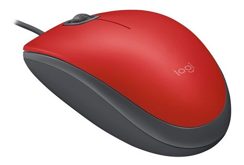 Mouse Alambrico Usb Logitech M110 Rojo Silencioso – imagen 3