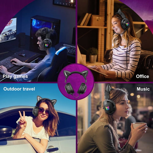 Audfonos Gamer Onikuma X11 Rgb Orejas de Gato Negro – imagen 3
