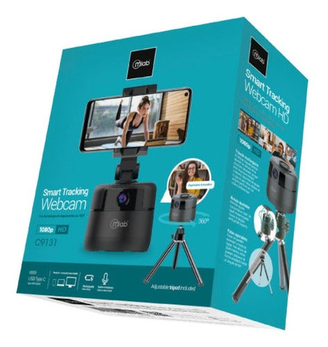 Camara Webcam Microlab 360 Tracking Con Mic 2k + Tripode Negro – imagen 4