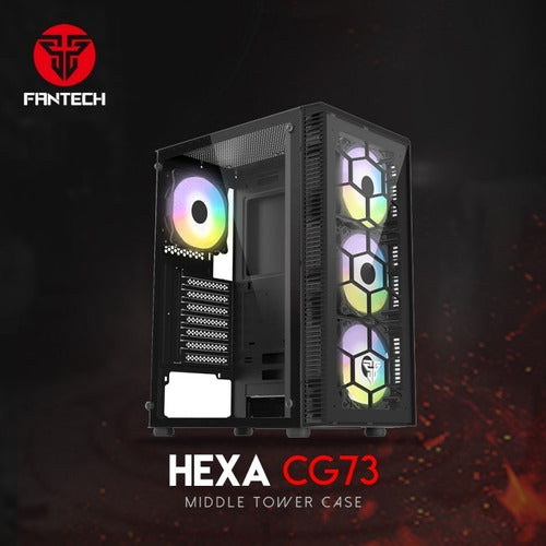 Gabinete Gamer Fantech Rgb Hexa Cg73 Negro – imagen 4