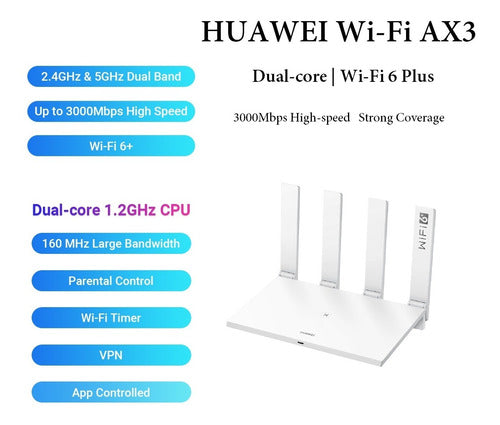 Router Huawei Wifi AX3 Quad Core Blanco – imagen 4