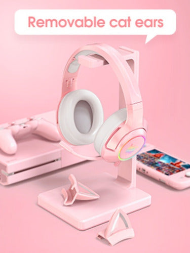 Audfonos Gamer Onikuma k9 Rgb Orejas Pc Ps4 Xbox Switch Rosado – imagen 3