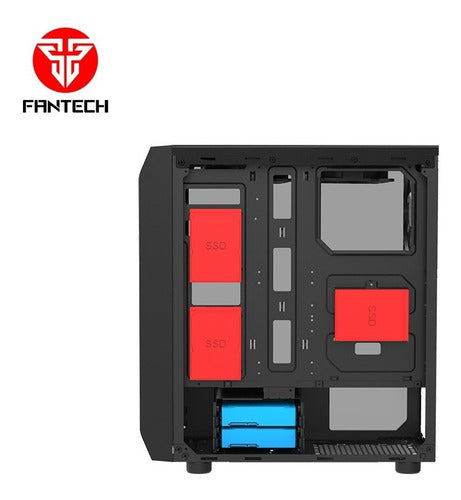 Gabinete Gamer Fantech Rgb Aero Cg80 Negro – imagen 5