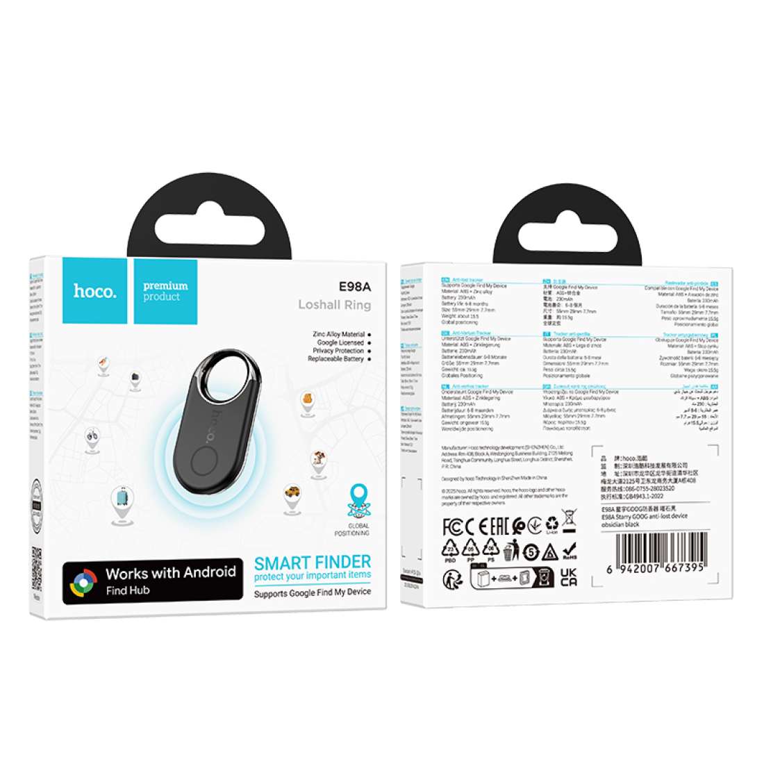 Dispositivo Anti Pérdida Hoco E98a Loshall Ring Gps Para Android – imagen 2