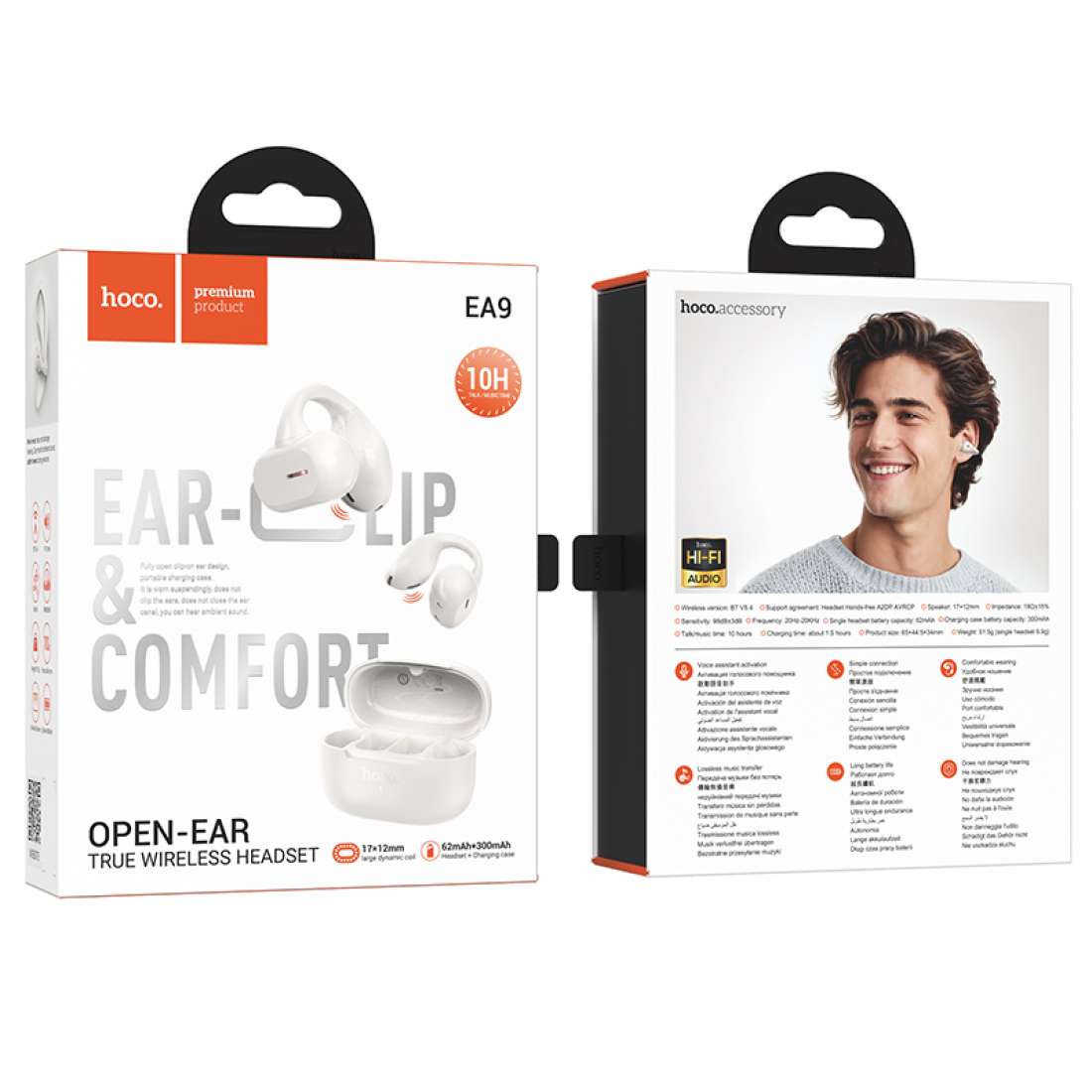 Audífonos Bluetooth Open Ear Hoco Ea8 True Wireless Blanco – imagen 4