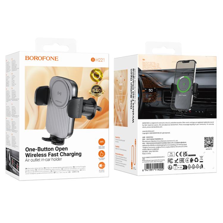 Soporte De Auto Rejilla Borofone Bh221 Negro – imagen 2