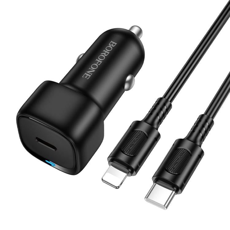Cargador De Auto Tipo C Borofone Bz34a 20w + Cable Para Lightning – imagen 2
